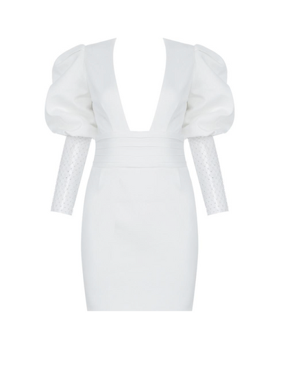 Kvinna Miniklänning Djup Halsringning Glittrig Polyesterblandning 10