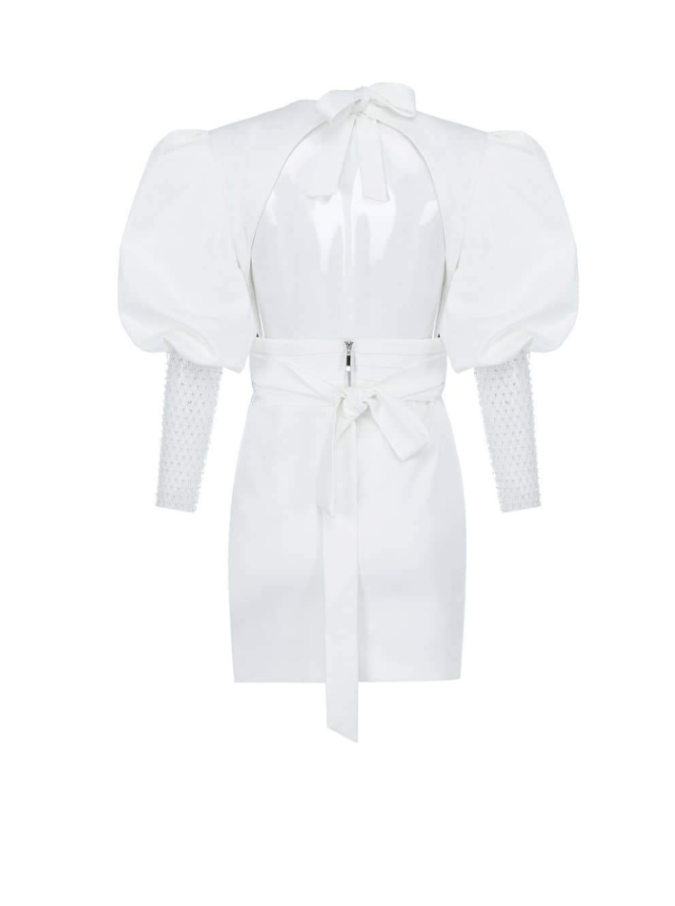 Kvinna Miniklänning Djup Halsringning Glittrig Polyesterblandning 2