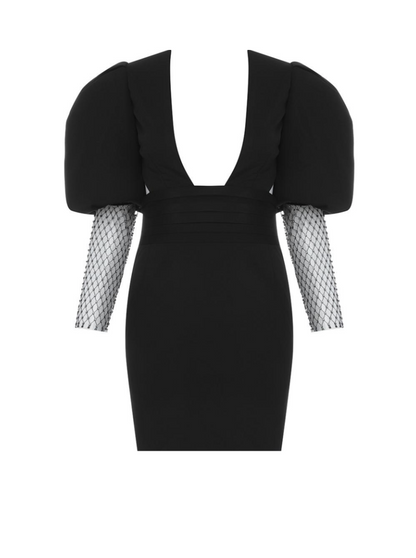 Kvinna Miniklänning Djup Halsringning Glittrig Polyesterblandning 8