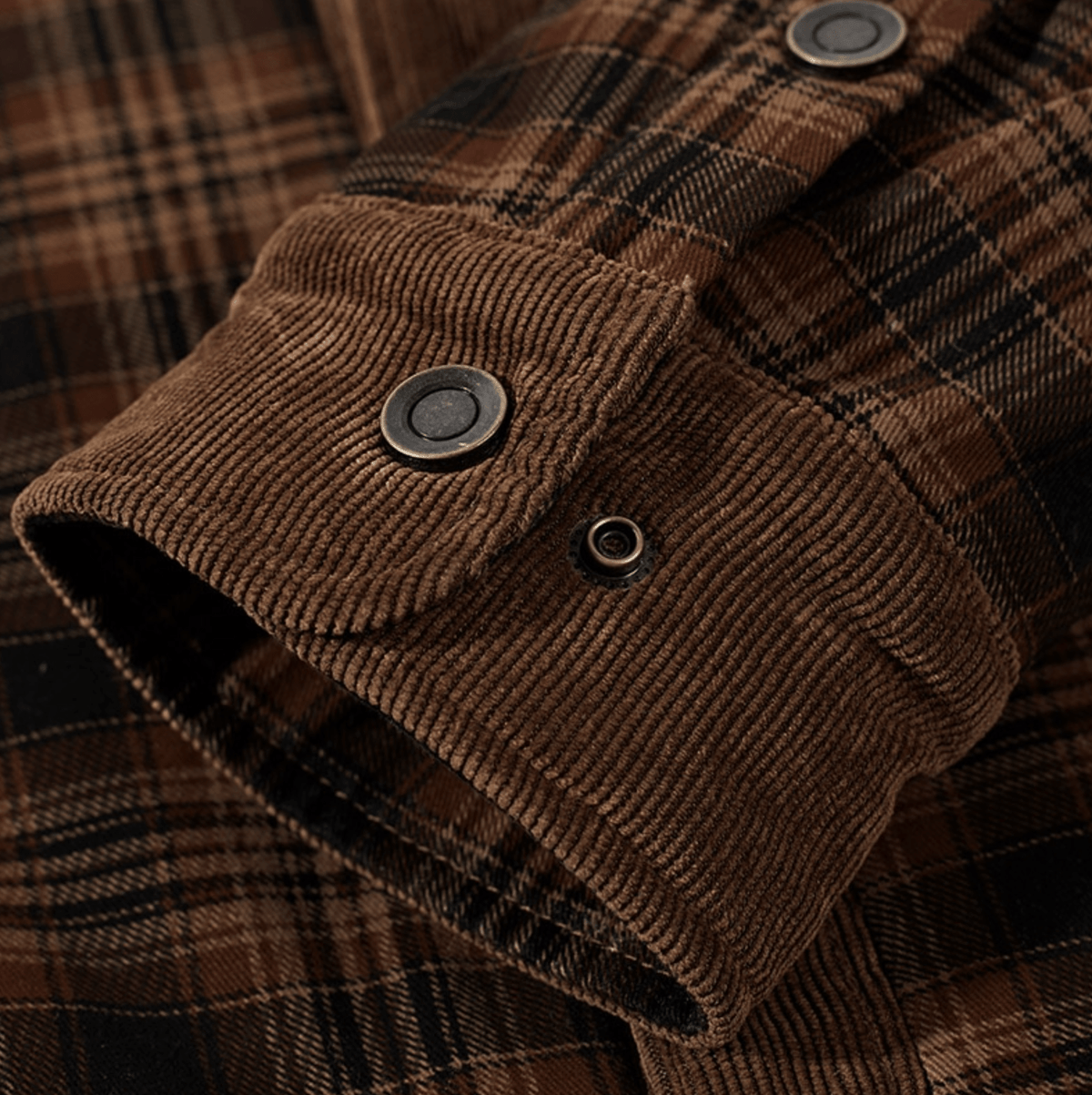 Herr Flanelljacka Randig Varm Högkvalitativ Flanell-5