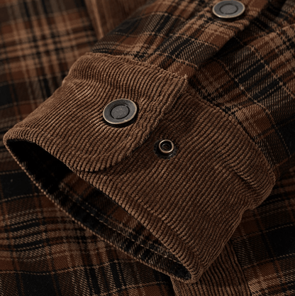 Herr Flanelljacka Randig Varm Högkvalitativ Flanell-5