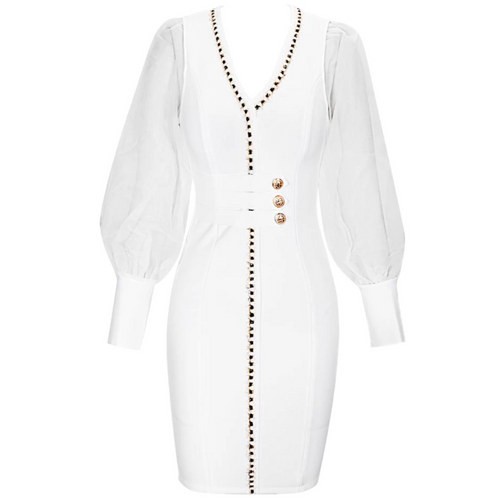 Kvinnors Transparent Bandageklänning Dekorerad Viskos Polyester 1