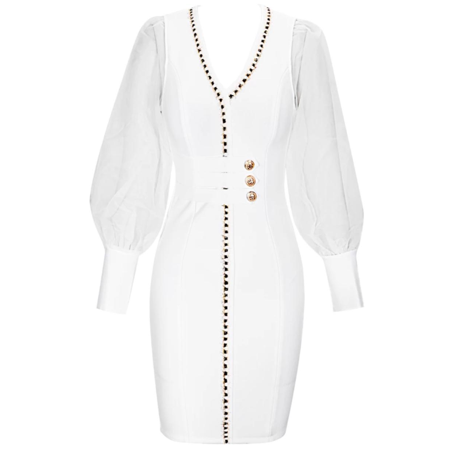 Kvinnors Transparent Bandageklänning Dekorerad Viskos Polyester 2