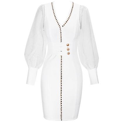 Kvinnors Transparent Bandageklänning Dekorerad Viskos Polyester 2