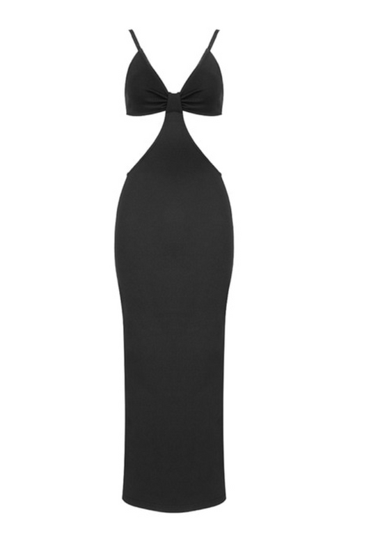 Bandageklänning för Dam med Hjärtformad Halsringning – Tätt Passande, Finns i Svart, Brun och Beige, Storlek S-M-L 1