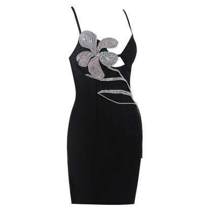 Fina Dam Klänningar Miniklänning Hjärtformad Halsringning Blommor Polyester 3