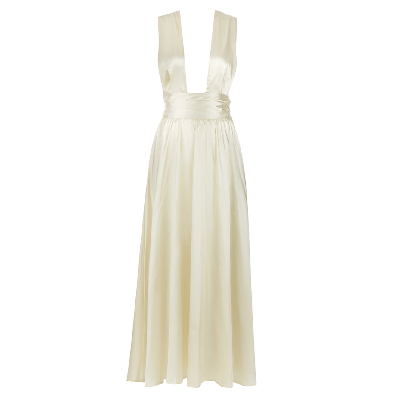 Kvinnors Aftonklänning Lång Djup Halsringning Flödande Material 1