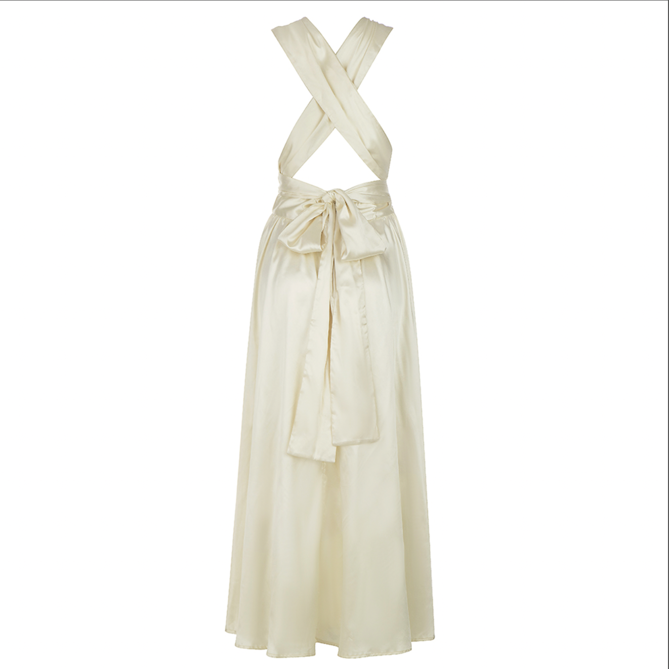 Kvinnors Aftonklänning Lång Djup Halsringning Flödande Material 3