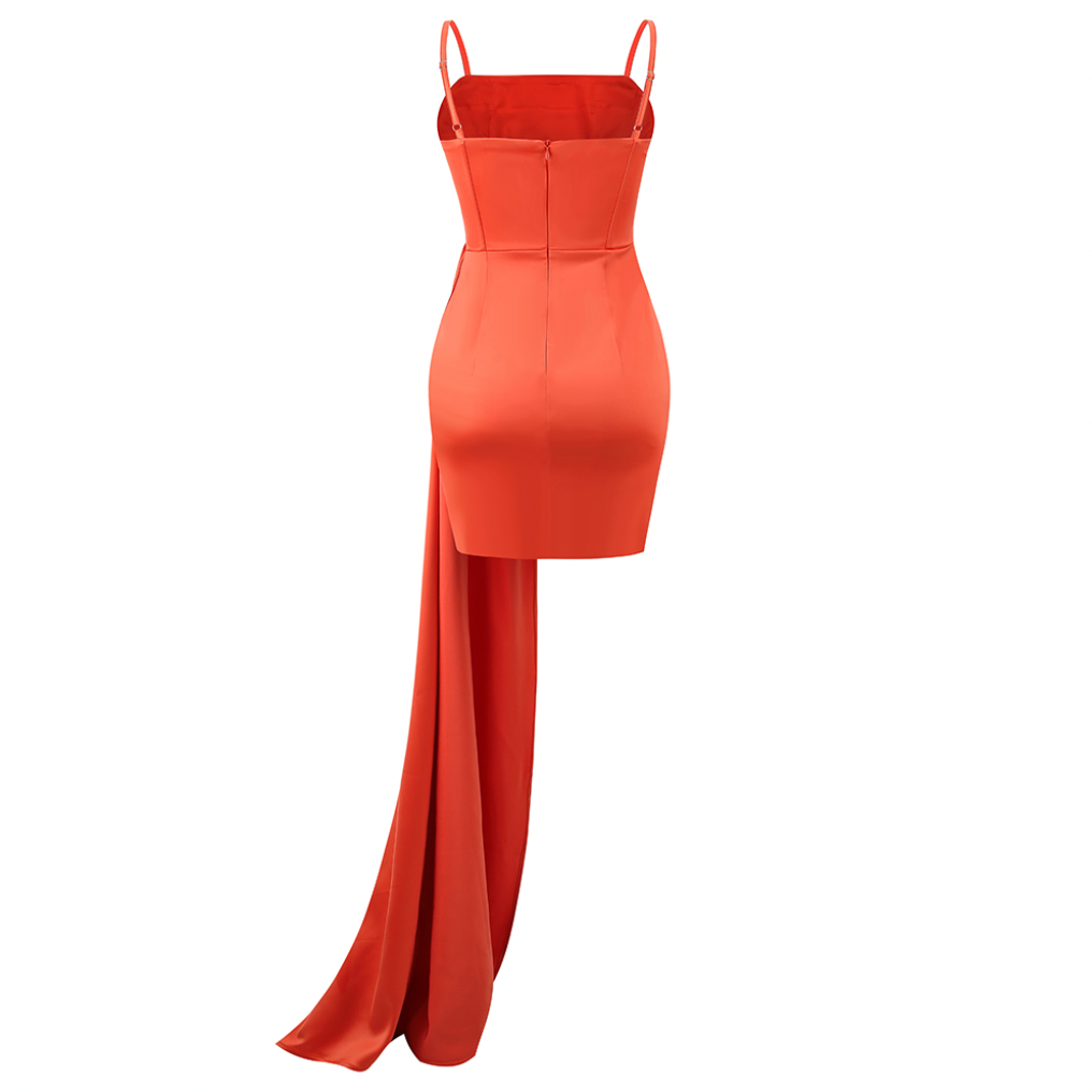 Kvinnors Glittrig Miniklänning i Satin med Sidoklipp-4