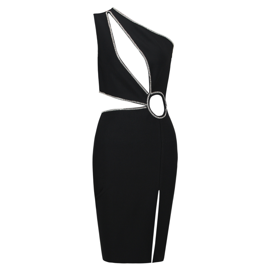 Kvinnors Bandageklänning Utskärningar Glittrande Detaljer Elastisk Viskos 8