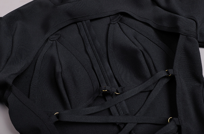 Maxiklänning Dam med Utskärningar och Långa Ärmar i Polyester 3