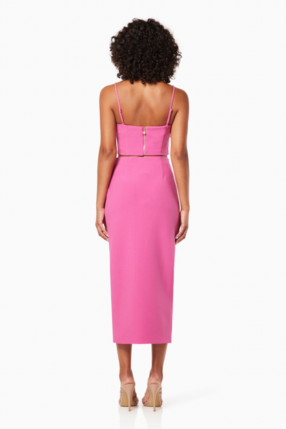 Kvinnors Midi Tvådelar Blommönster Polyester Set 5