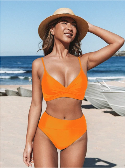 Variant image for Dam Högmidjad Bikiniuppsättning Bekväm Stretchig Tyg-31