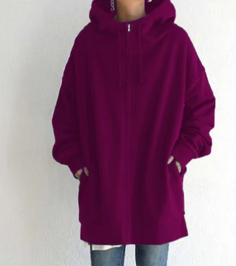 Kvinnors Hoodie med Dragkedja i Mjuk Bomull – Elegant Design för Vardagsbruk och Festliga Tillfällen 15