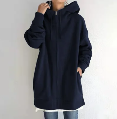 Kvinnors Hoodie med Dragkedja i Mjuk Bomull – Elegant Design för Vardagsbruk och Festliga Tillfällen 18