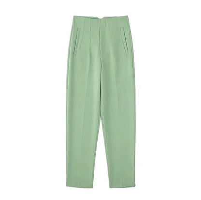 Variant image for Dam Hög Midja Byxor Avslappnad Stil Stretchmaterial-56