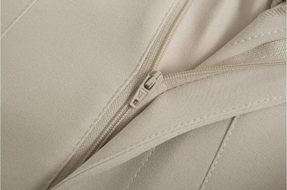 Dam Hög Midja Byxor Avslappnad Stil Stretchmaterial-6