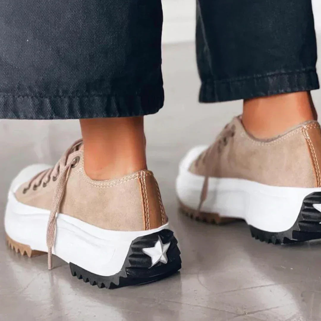 Kvinnors Sneakers Slip-On Plattform Tyg-2