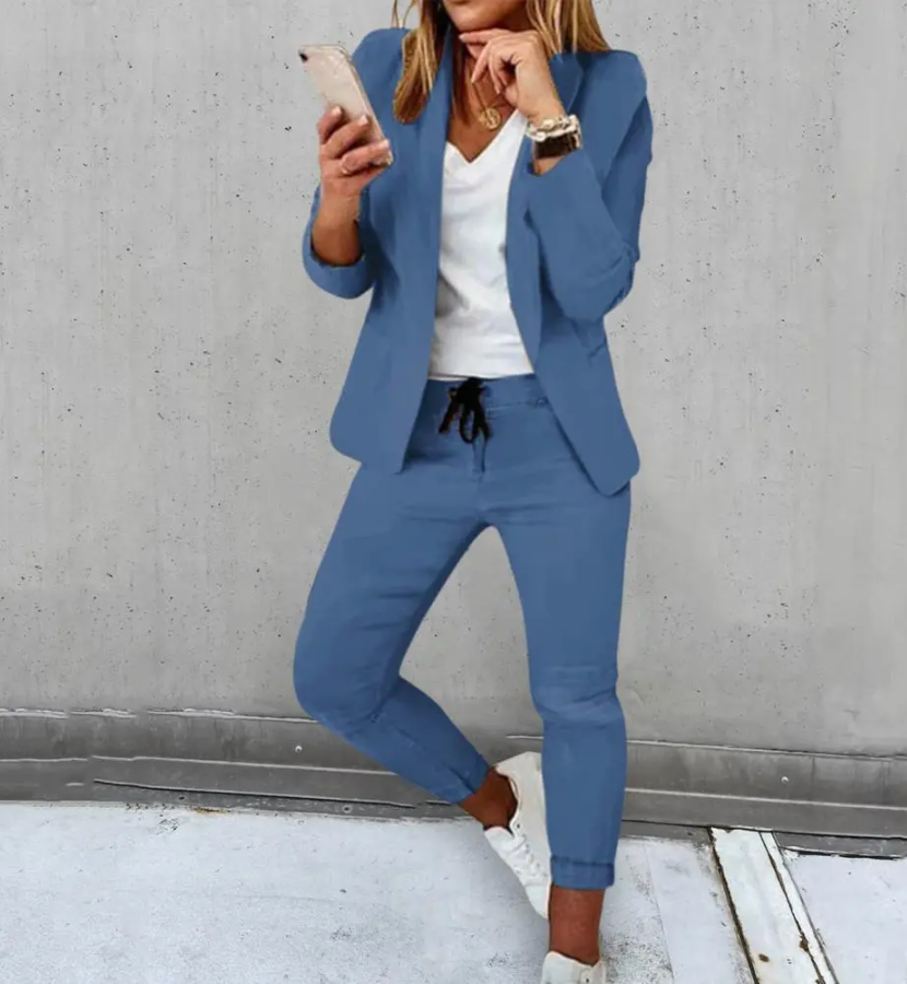 Dam Blazer Figurnära Modern Design Högkvalitativt Material-6