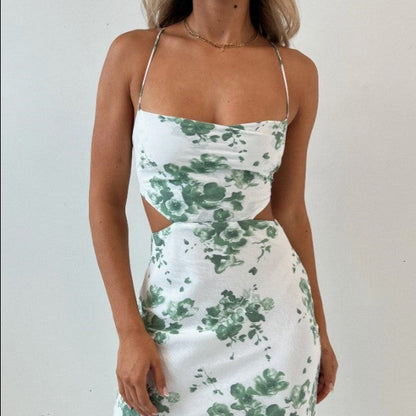 Kvinna Klänning Sling-tryck Polyester Mångsidig-4