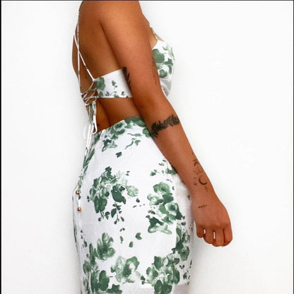 Kvinna Klänning Sling-tryck Polyester Mångsidig-3