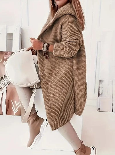 Dam Cardigan Huva Mjuk Material Lätt och Luftig-5