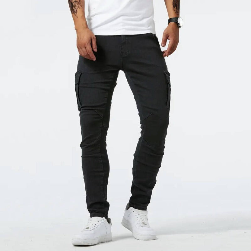 Kvinnors Cargo Jeans Avslappnad Passform Blandat Tyg Streetwear-2