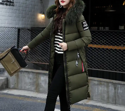 Variant image for Kvinna Kappa Lång med Pälskrage Högkvalitativt Material-11