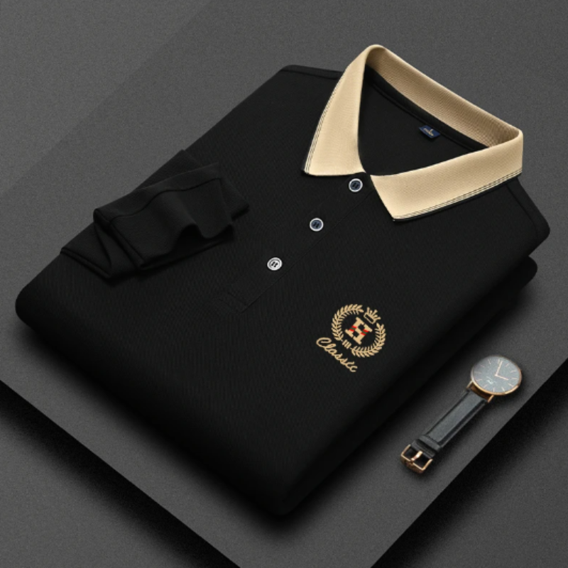 Herr Polotröja Klassisk Stickad Bomull 8