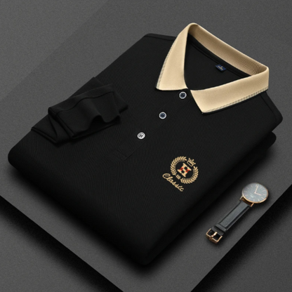 Herr Polotröja Klassisk Stickad Bomull 8