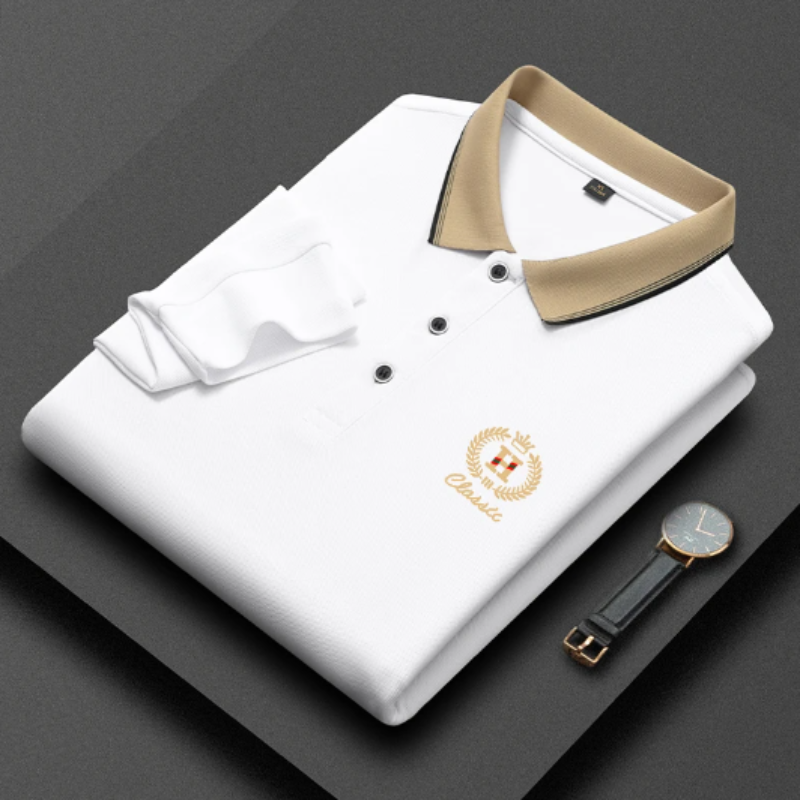 Herr Polotröja Klassisk Stickad Bomull 10