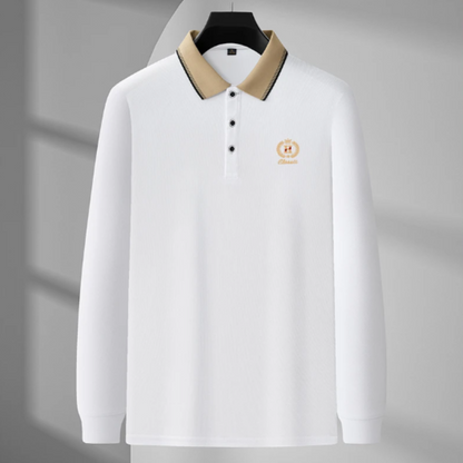 Herr Polotröja Klassisk Stickad Bomull 5