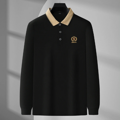 Herr Polotröja Klassisk Stickad Bomull 3