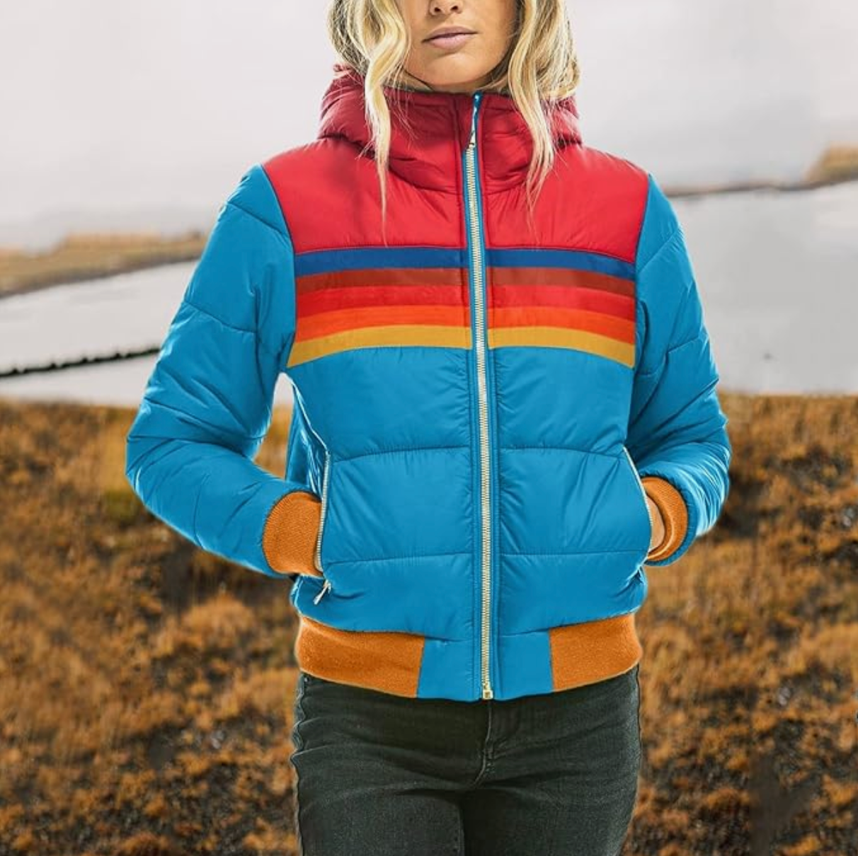 Variant image for Dunjacka Dam Retro Flerfärgad Lättviktig Polyester-8