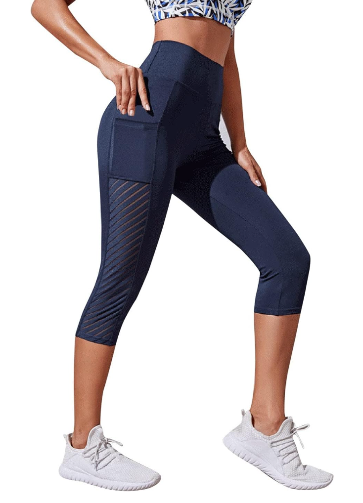Dam Sportleggings Nätpaneler Stretchmaterial-3