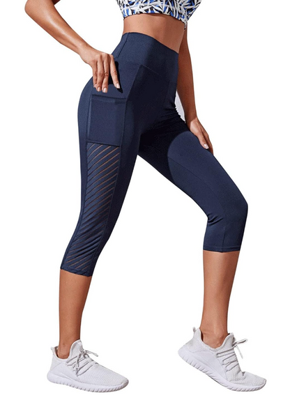 Dam Sportleggings Nätpaneler Stretchmaterial-3