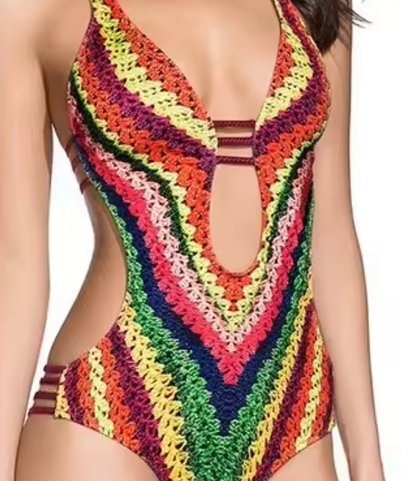 Variant image for Dam Monokini Djup V-ringning Racerback Nylon Spandex-5