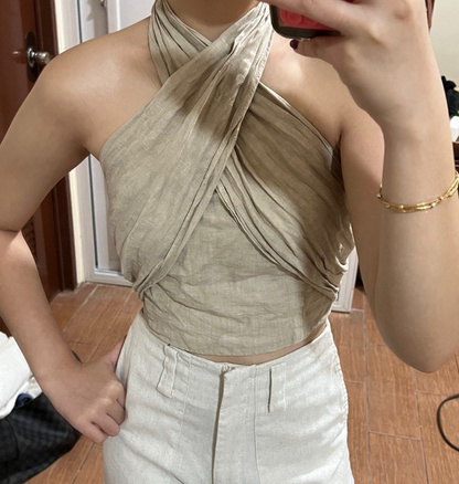 Dam Festtoppar Korsad Modern Design Polyester 3