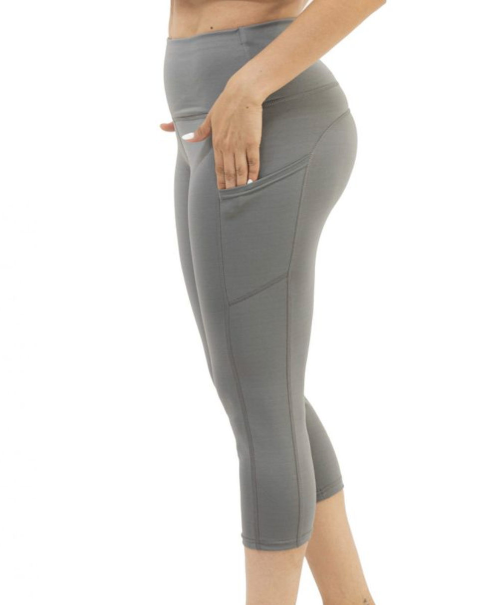 Dam Capri Leggings Hög Midja Funktionell Polyester Elastan-2