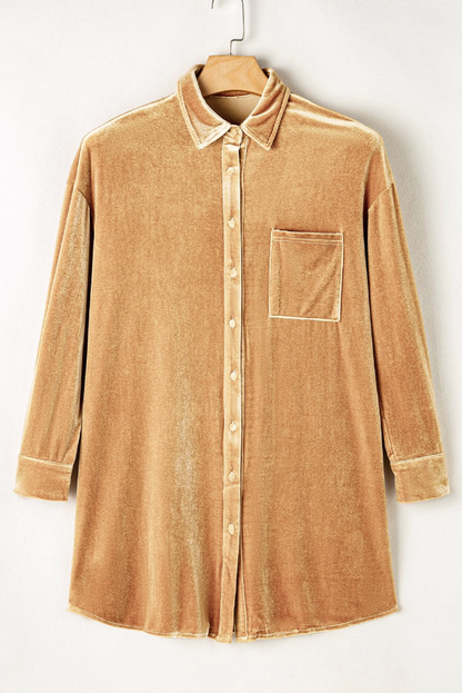 Variant image for Dam Skjorta Sammet Elegant Bekväm Passform-1