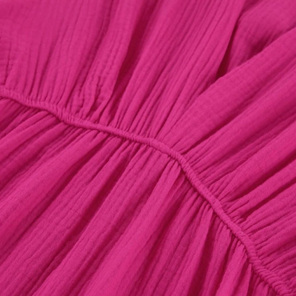 Fina Dam Klänningar V-ringning Ballongärmar Polyester-3