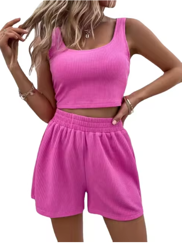 Kvinnors Arbetskläder Set Avslappnad Polyester Topp och Byxor-1