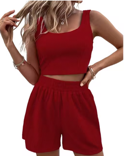 Kvinnors Arbetskläder Set Avslappnad Polyester Topp och Byxor-2