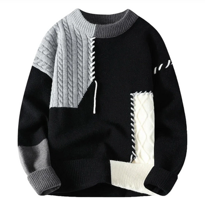 Herrpullover Avslappnad Design Isolerande Material-5