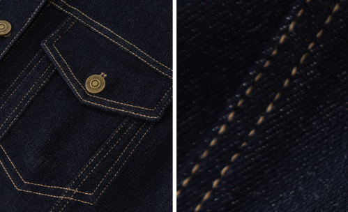 Kvinnors Polo Jacka Vintage Mörk Denim Hållbar Blandning av Bomull och Polyester 6