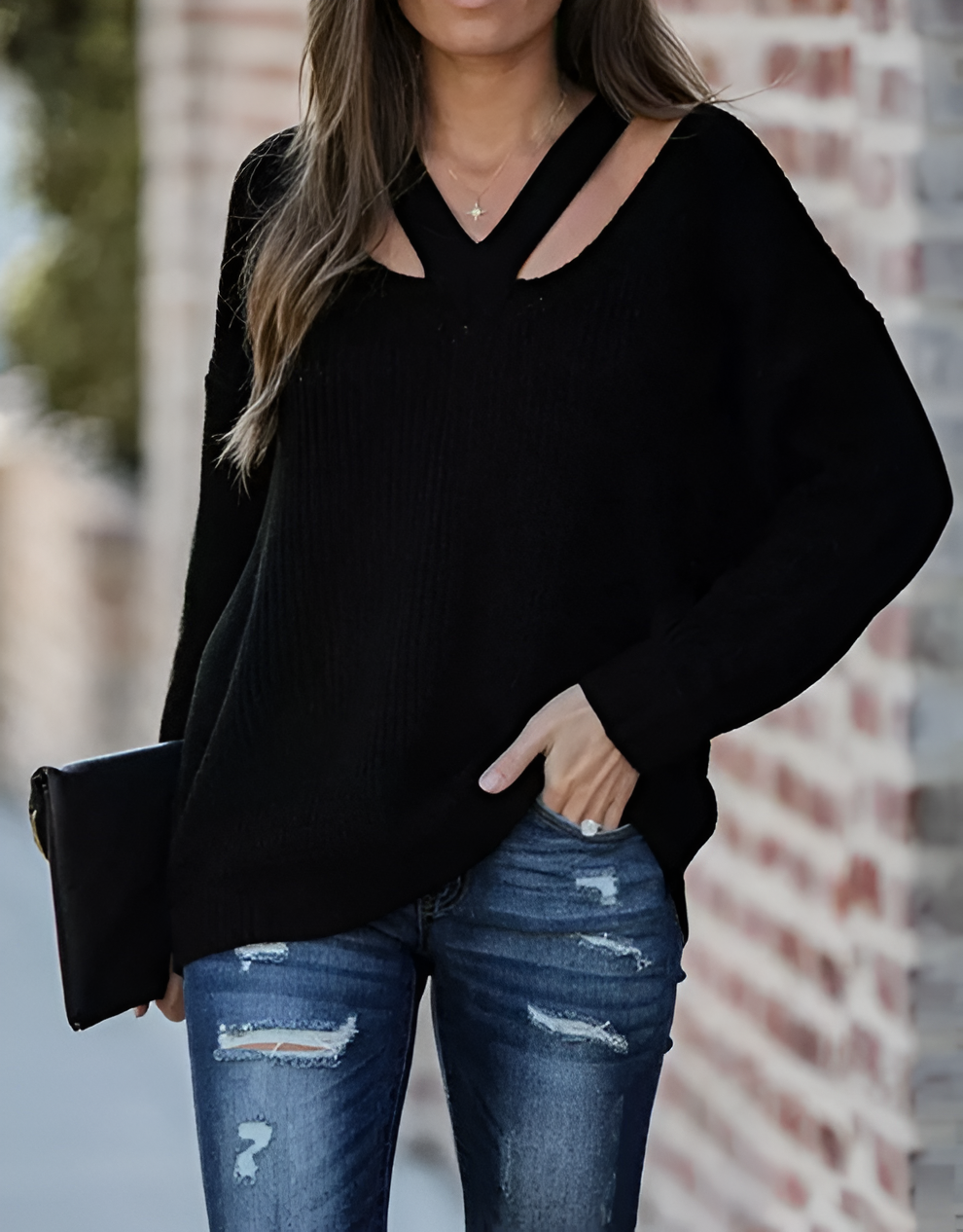 Dam Vintertröja Trendig Hållbar Ekologisk Fibrer-2