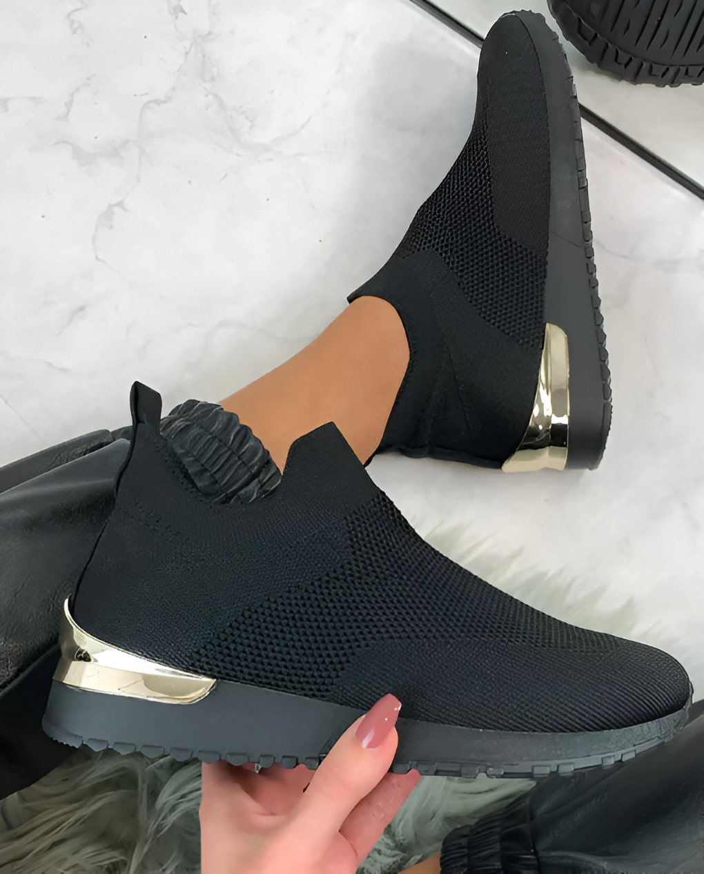 Dam Vinter Sneakers Klassisk Design Miljövänligt Material-1