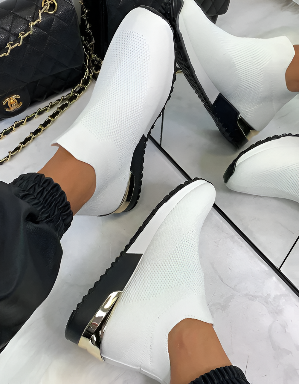 Dam Vinter Sneakers Klassisk Design Miljövänligt Material-3