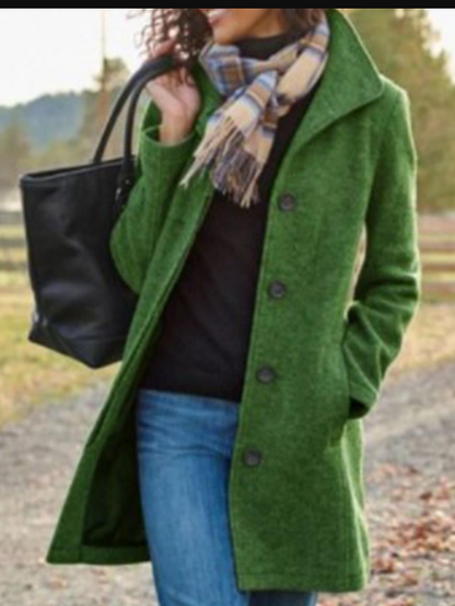 Damjacka Lång Avslappnad Stil Bomull-5