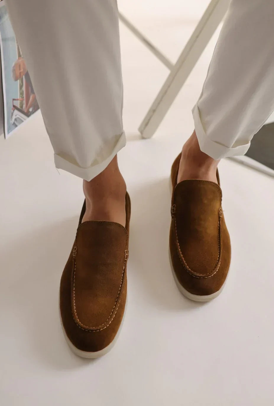 Herrar Loafers Vintage Läder Komfortabel Design-3